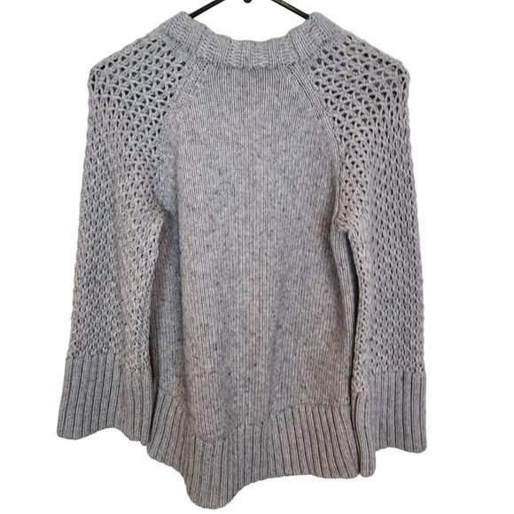 Derek Lam 10C X Athleta Womens S Gray Wool Cashmere Chunky Bell Sleeve Sweater - Picture 9 of 9